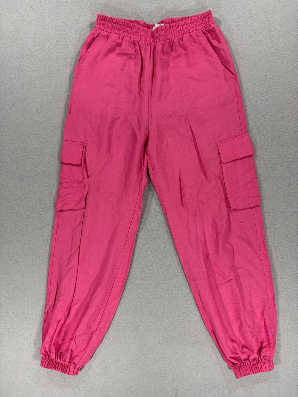 Anthropologie Paper Crane Cargo Jogger Pants Womens Medium Hot Pink Rayon
